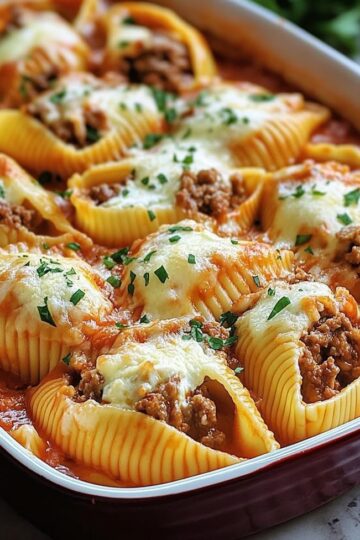 Creamy Ricotta Beef Stuffed Shells Pasta