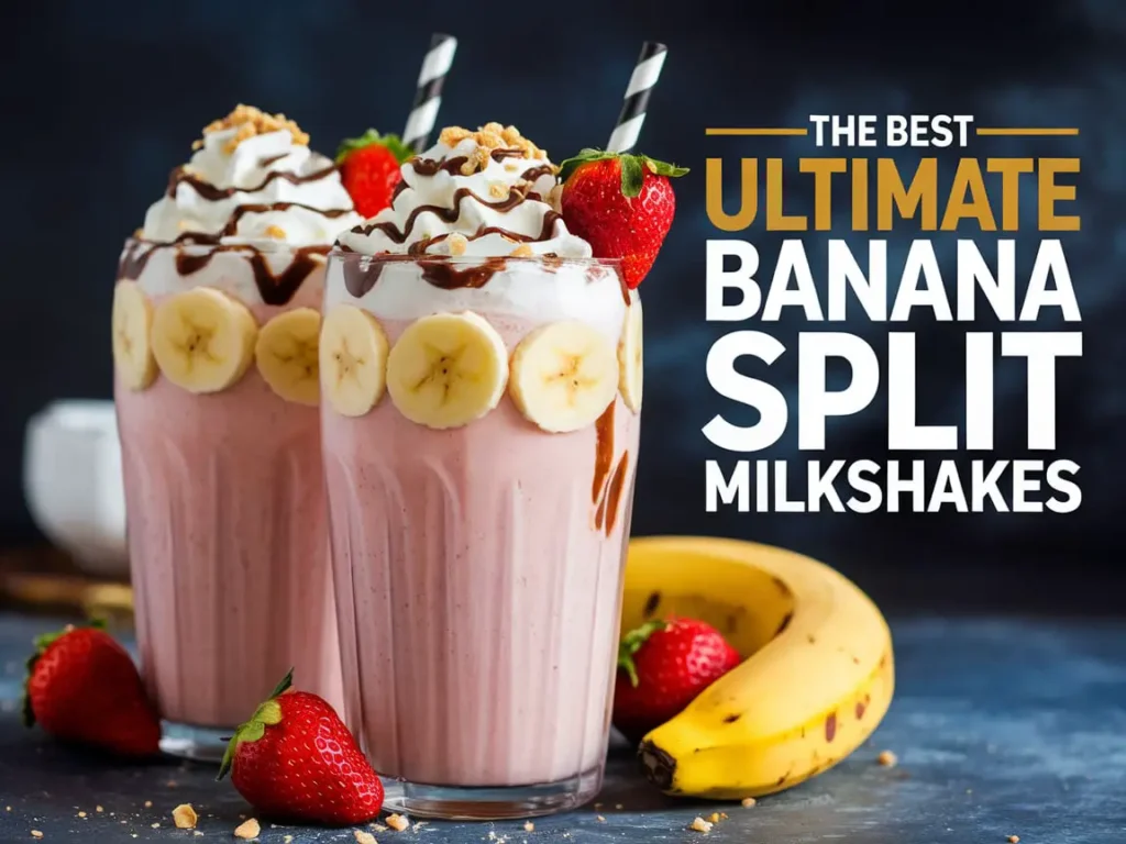 Ultimate Banana Split Milkshakes