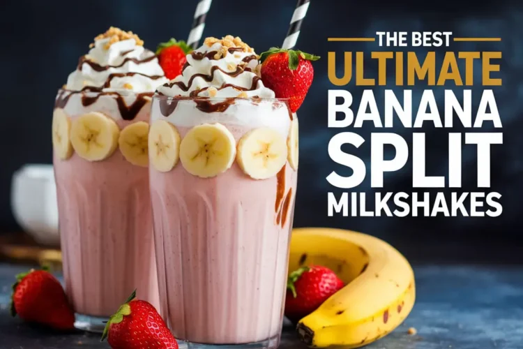 Ultimate Banana Split Milkshakes